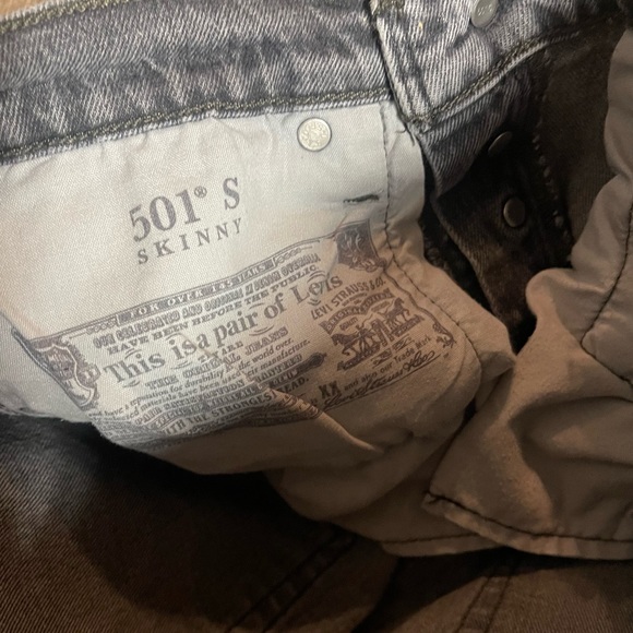 Levi’s 501 raw hem gray skinny jeans - Picture 10 of 12